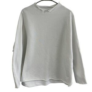 Frank & Eileen Effie Long-Sleeve Funnel Neck Capelet White Size Large